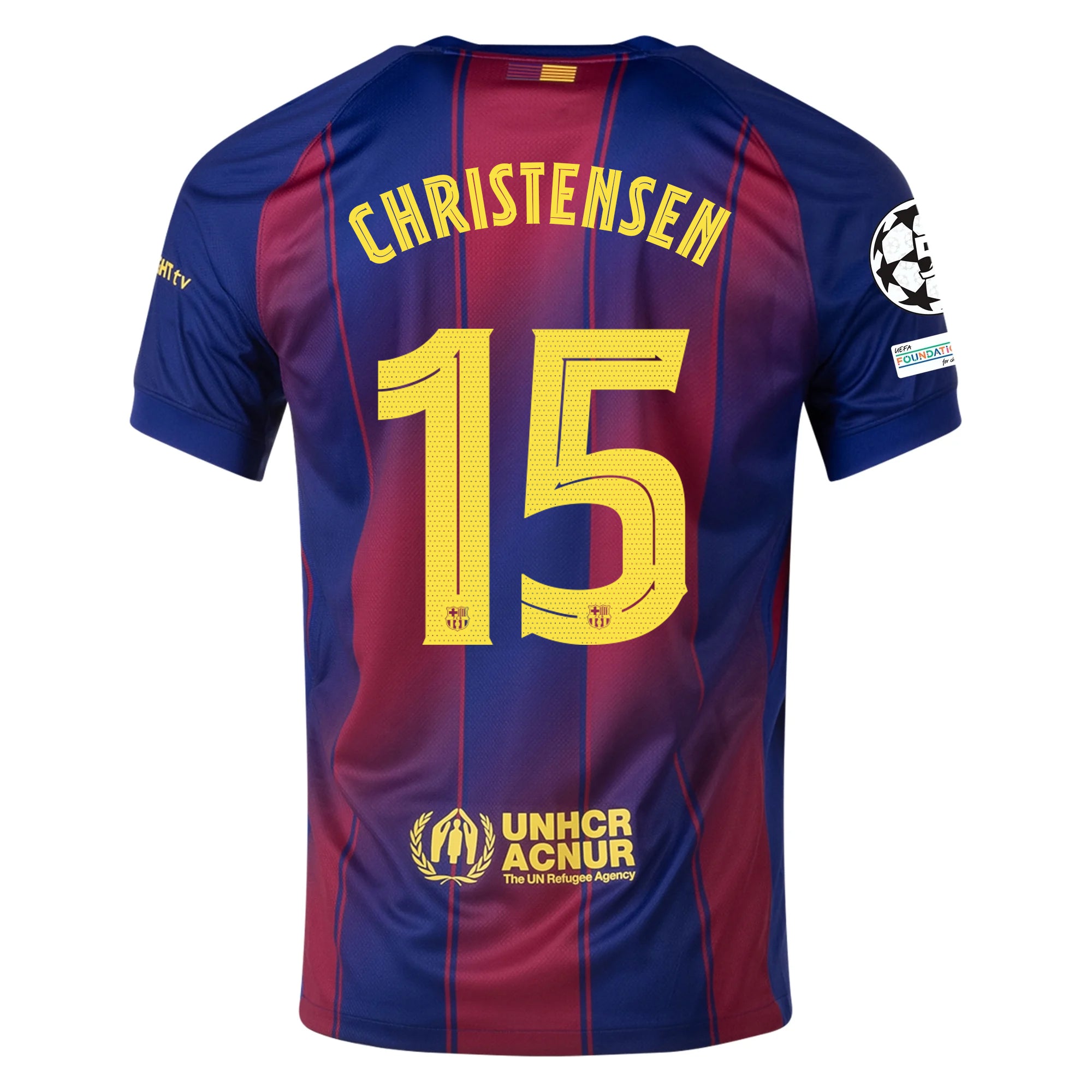 Nike Christensen FC Barcelona Home Jersey 25/26 w/ Champions League Patches (Deep Royal Blue/Midwest Gold)