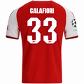 adidas Mens Arsenal Riccardo Calafiori Home Jersey w/ Champions League Patches 26/27 (Red)