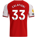 adidas Mens Arsenal Riccardo Calafiori Home Jersey w/ EPL + No Room For Racism Patches 26/27 (Red)