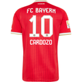 adidas Mens Bayern Munich Maycon Douglas Cardozo Home Jersey w/ Bundesliga Champion Patch 26/27 (Red)