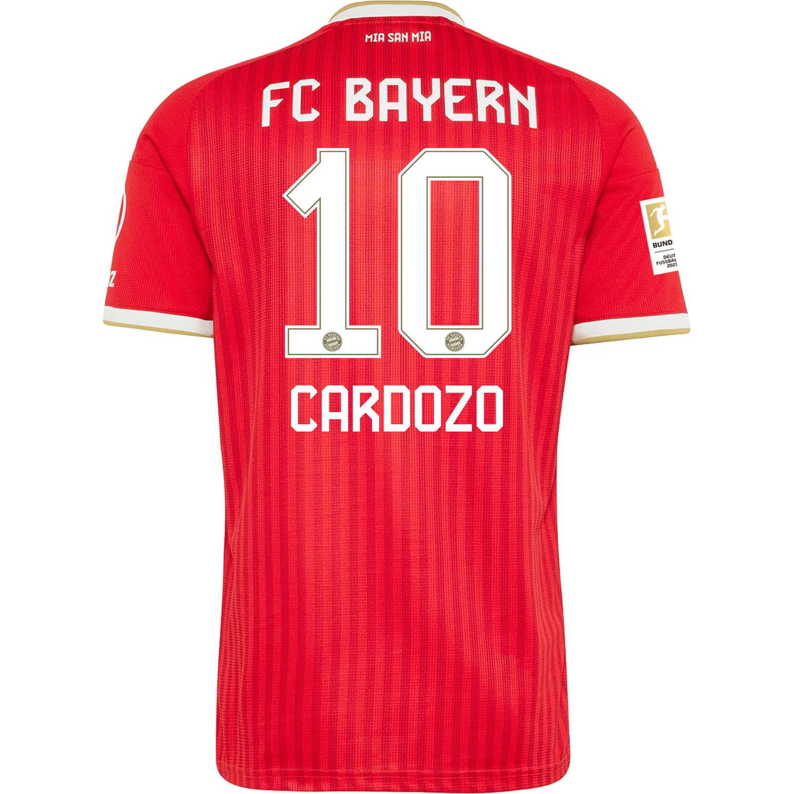 adidas Mens Bayern Munich Maycon Douglas Cardozo Home Jersey w/ Bundesliga Champion Patch 26/27 (Red)