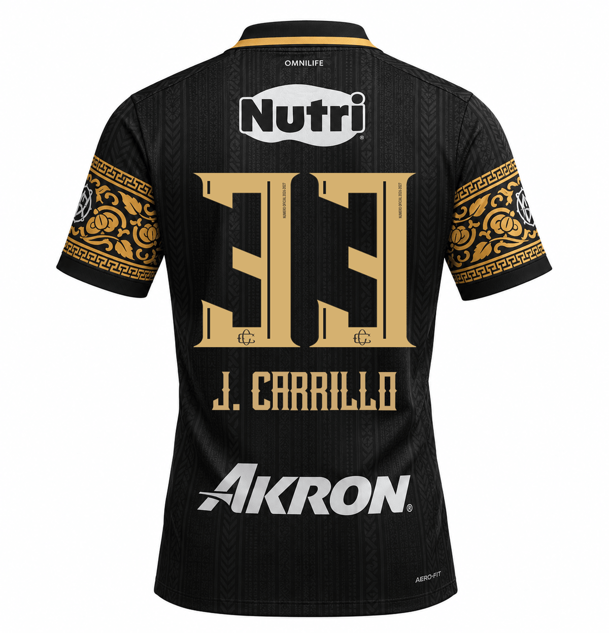 Nike Men's Chivas Guadalajara Jordán Carrillo Match Authentic Third Jersey 26/27 (Black/Truly Gold)