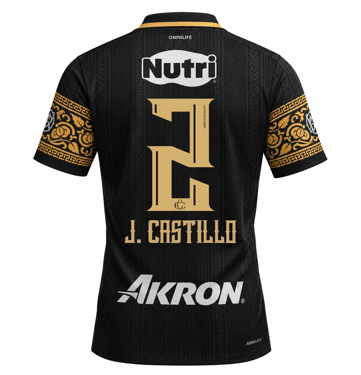 Nike Men's Chivas Guadalajara José Castillo Match Authentic Third Jersey 26/27 (Black/Truly Gold)