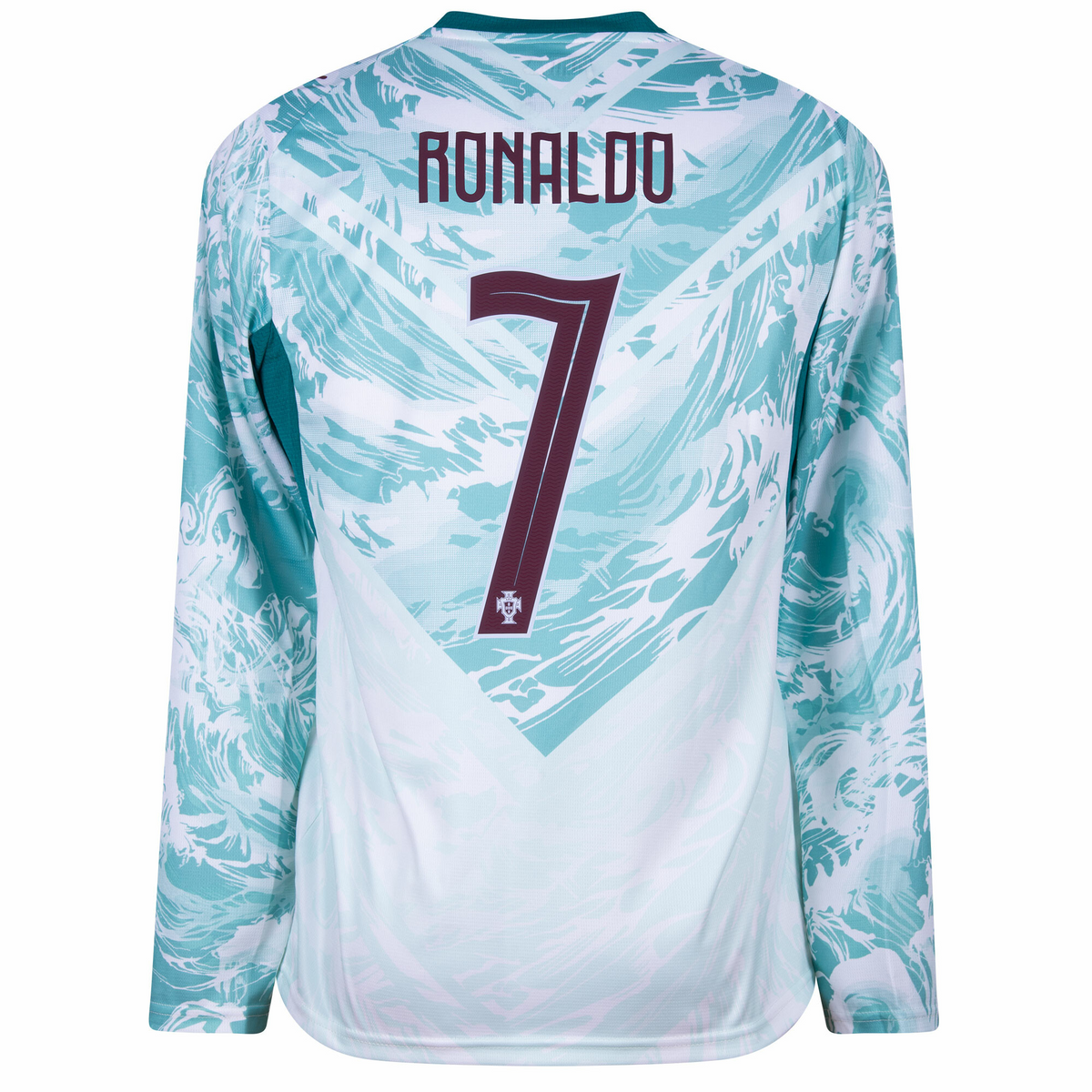 PUMA Men's Portugal Cristiano Ronaldo Long Sleeve Away Jersey 2026 (White/Green Lagoon)