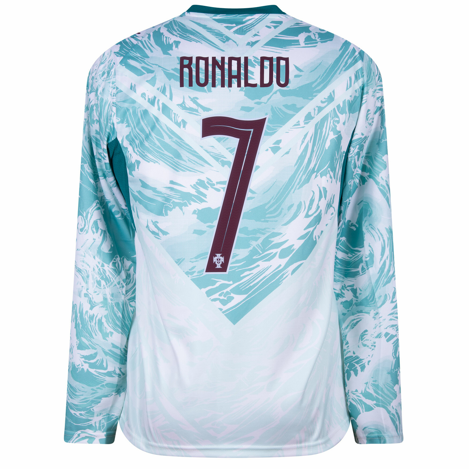 PUMA Men's Portugal Cristiano Ronaldo Long Sleeve Away Jersey 2026 (White/Green Lagoon)