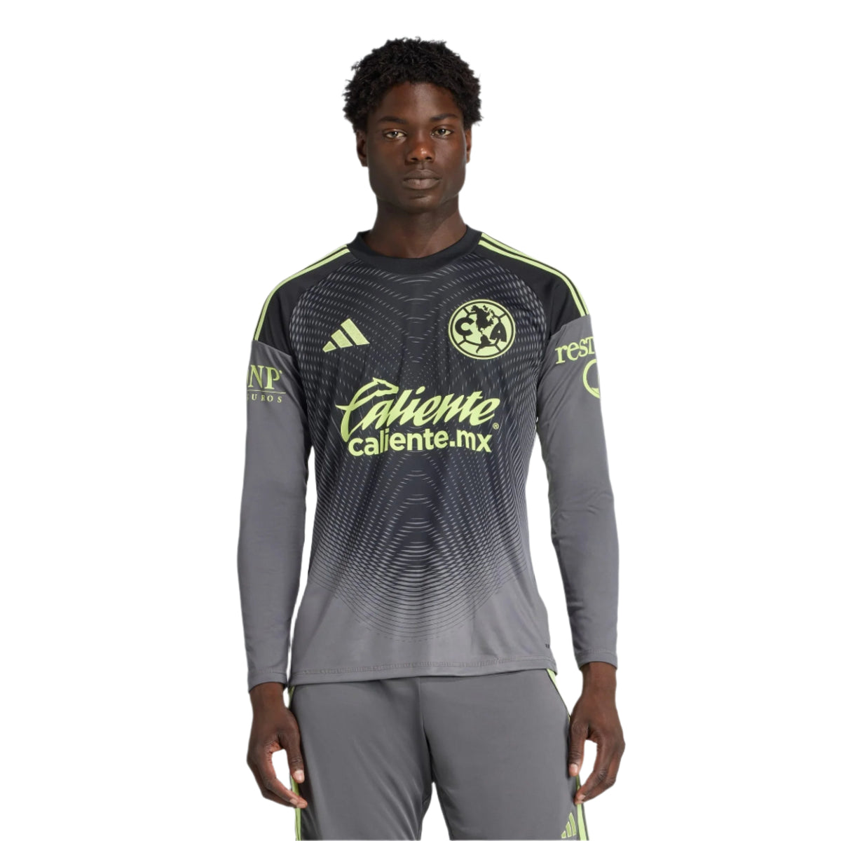 adidas Club América 25/26 Long Sleeve Goalkeeper Jersey (Black/Grey/Lime Green)