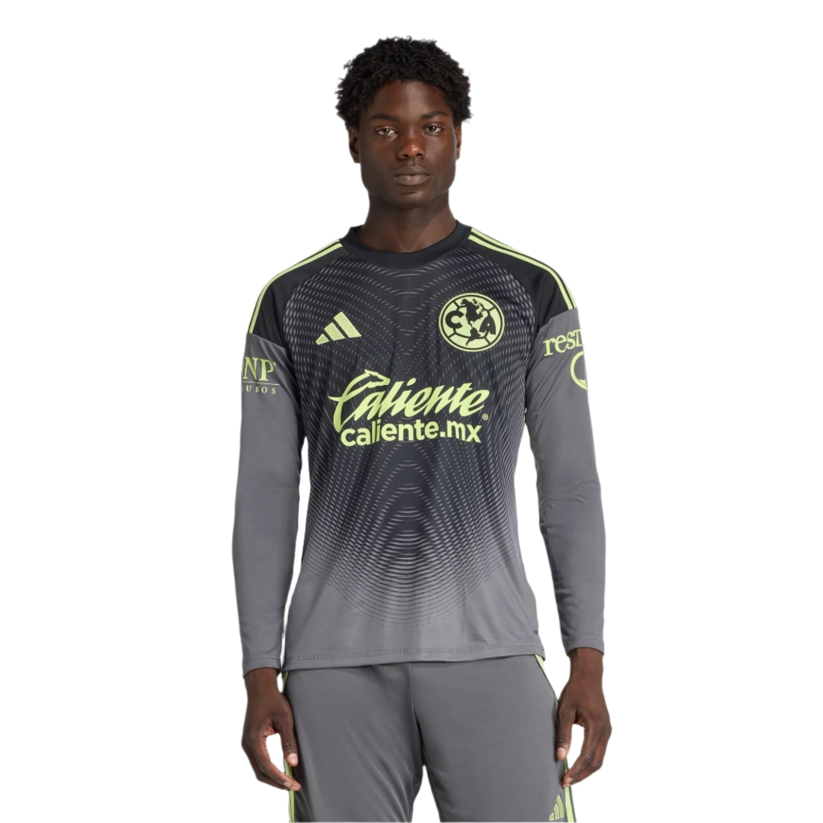adidas Club América 25/26 Long Sleeve Goalkeeper Jersey (Black/Grey/Lime Green)