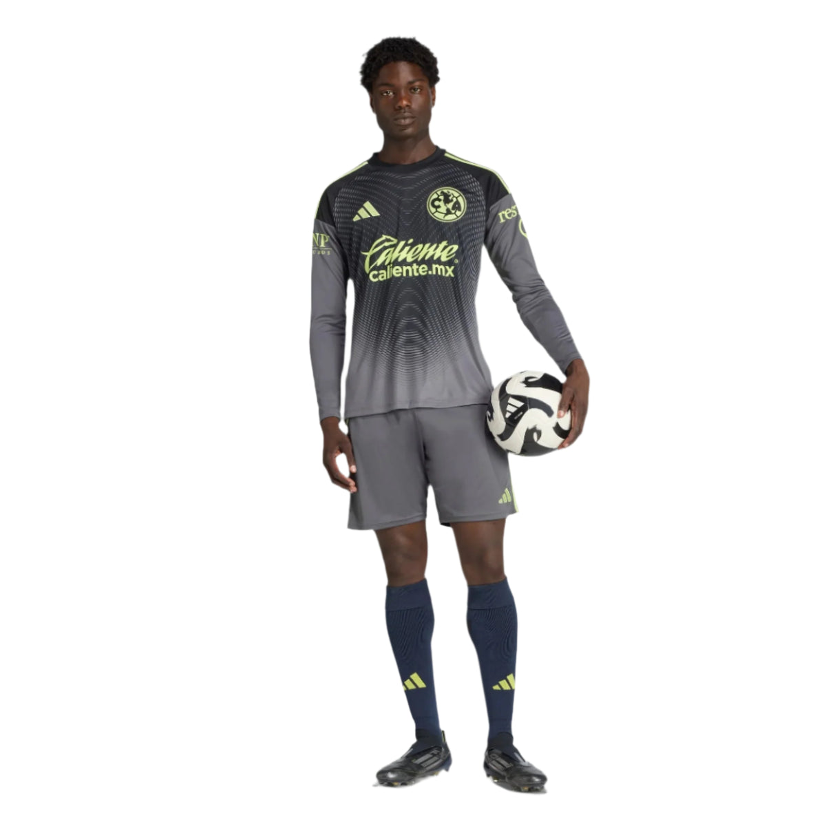 adidas Club América 25/26 Long Sleeve Goalkeeper Jersey (Black/Grey/Lime Green)