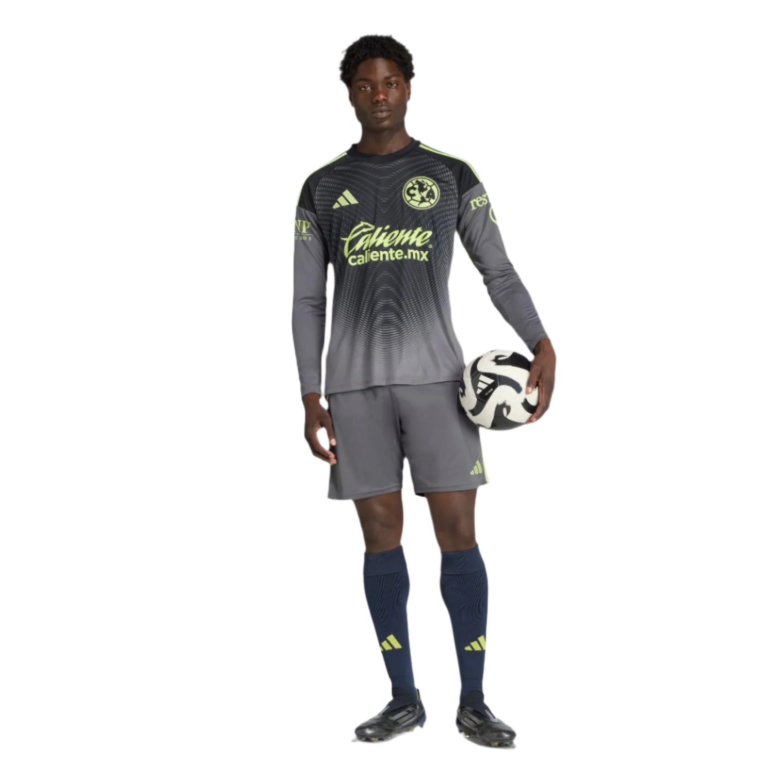 adidas Club América 25/26 Long Sleeve Goalkeeper Jersey (Black/Grey/Lime Green)