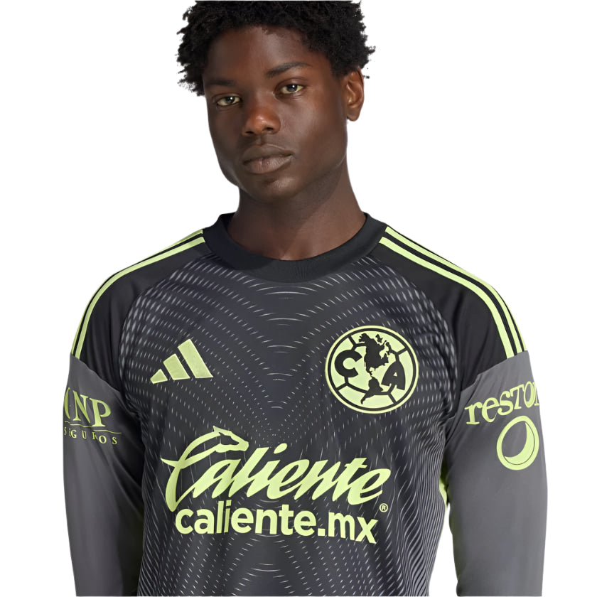 adidas Club América 25/26 Long Sleeve Goalkeeper Jersey (Black/Grey/Lime Green)