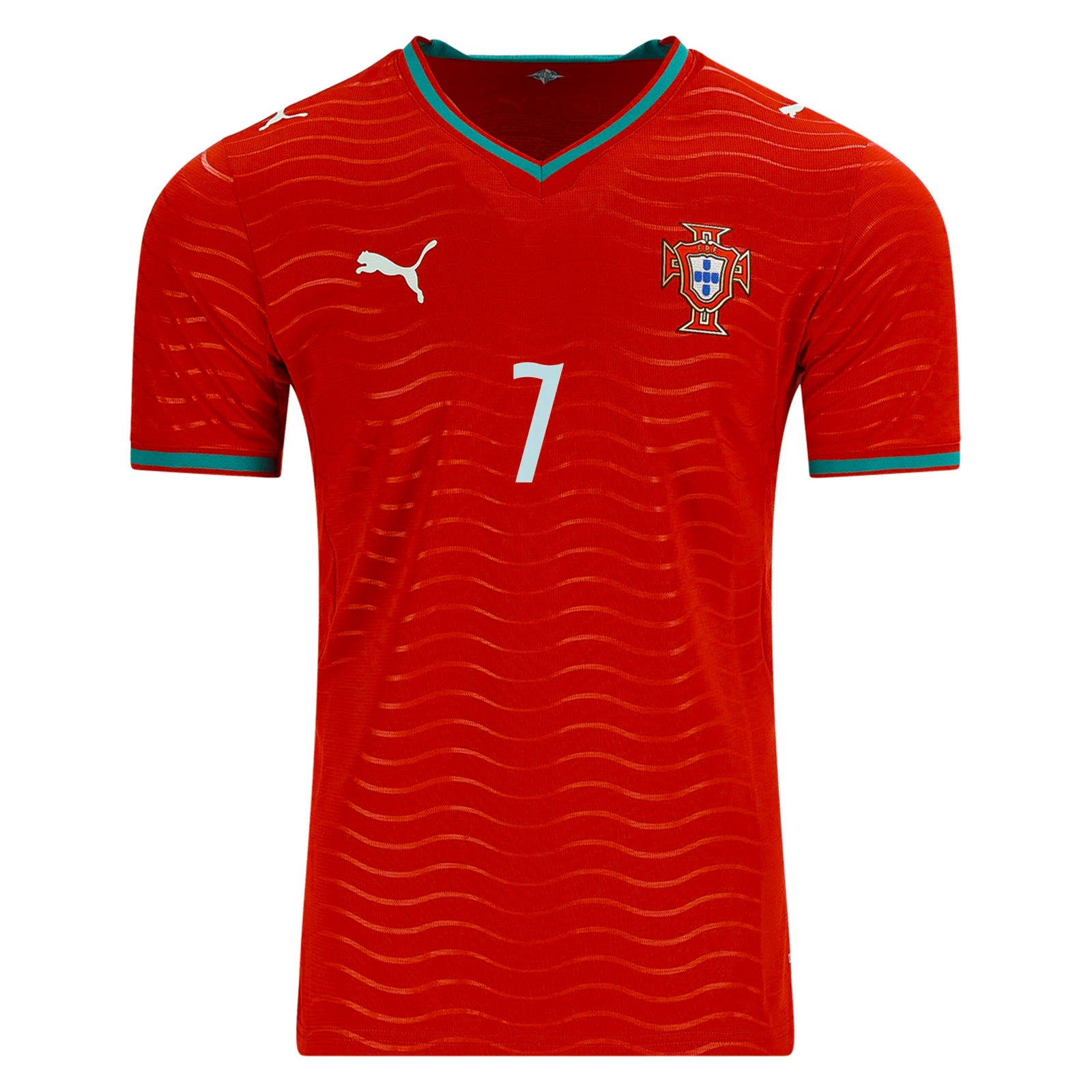 PUMA Portugal Cristiano Ronaldo Home World Cup 2026 Soccer Jersey (Club Red/Green Lagoon)