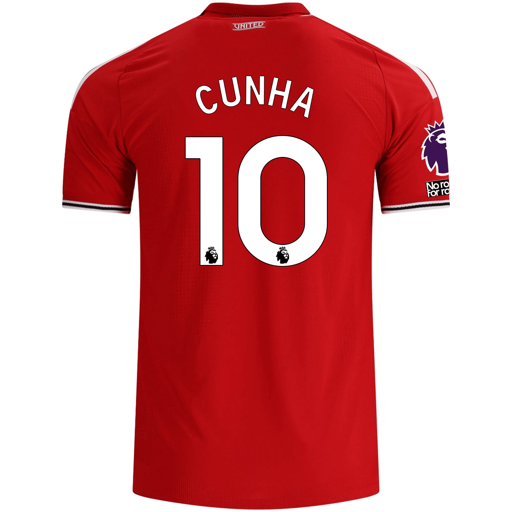 adidas Manchester United Authentic Matheus Cunha Home Jersey w/ EPL + No Room For Racism Patches 26/27 (Red)