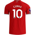 adidas Manchester United Authentic Matheus Cunha Home Jersey w/ EPL + No Room For Racism Patches 26/27 (Red)
