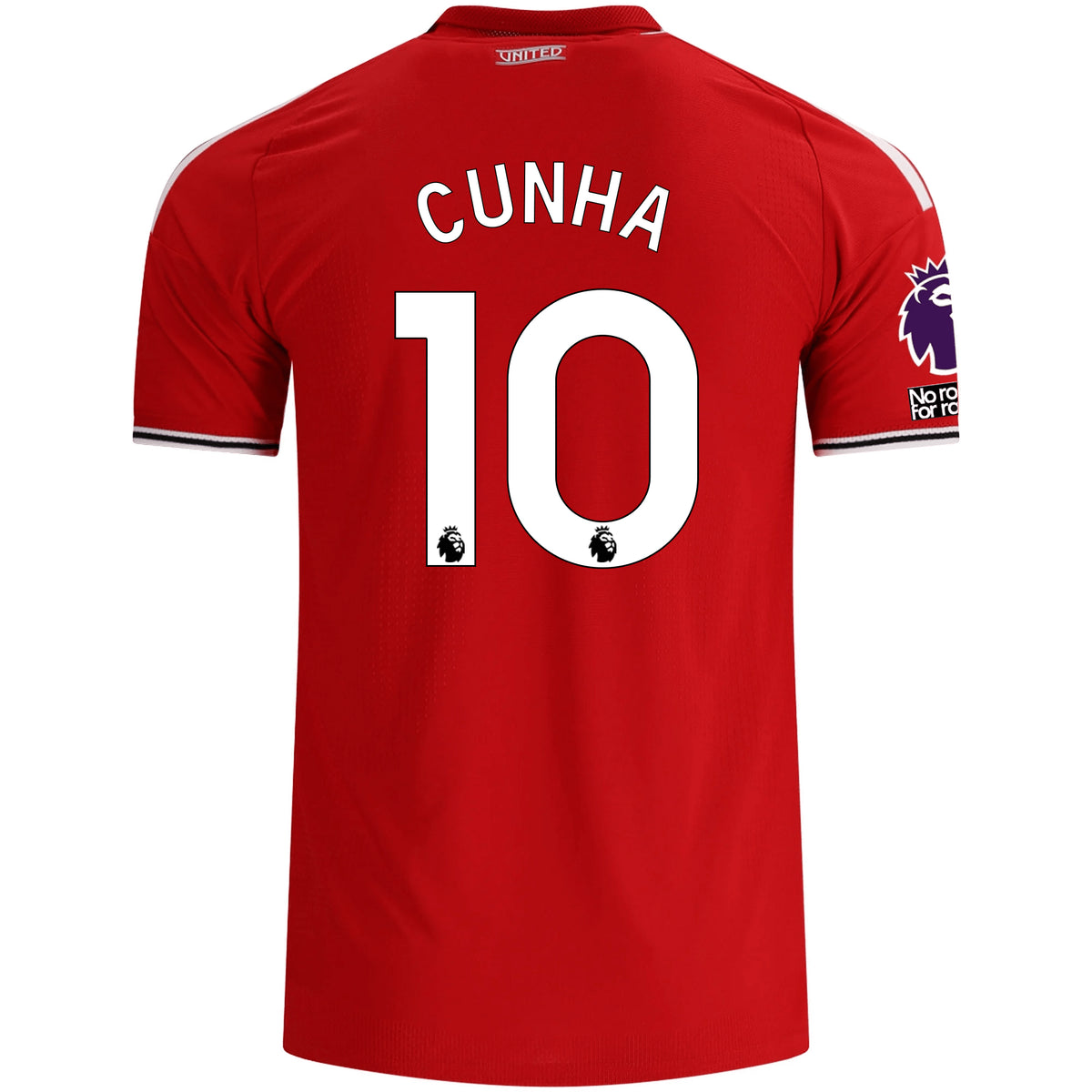 adidas Manchester United Authentic Matheus Cunha Home Jersey w/ EPL + No Room For Racism Patches 26/27 (Red)