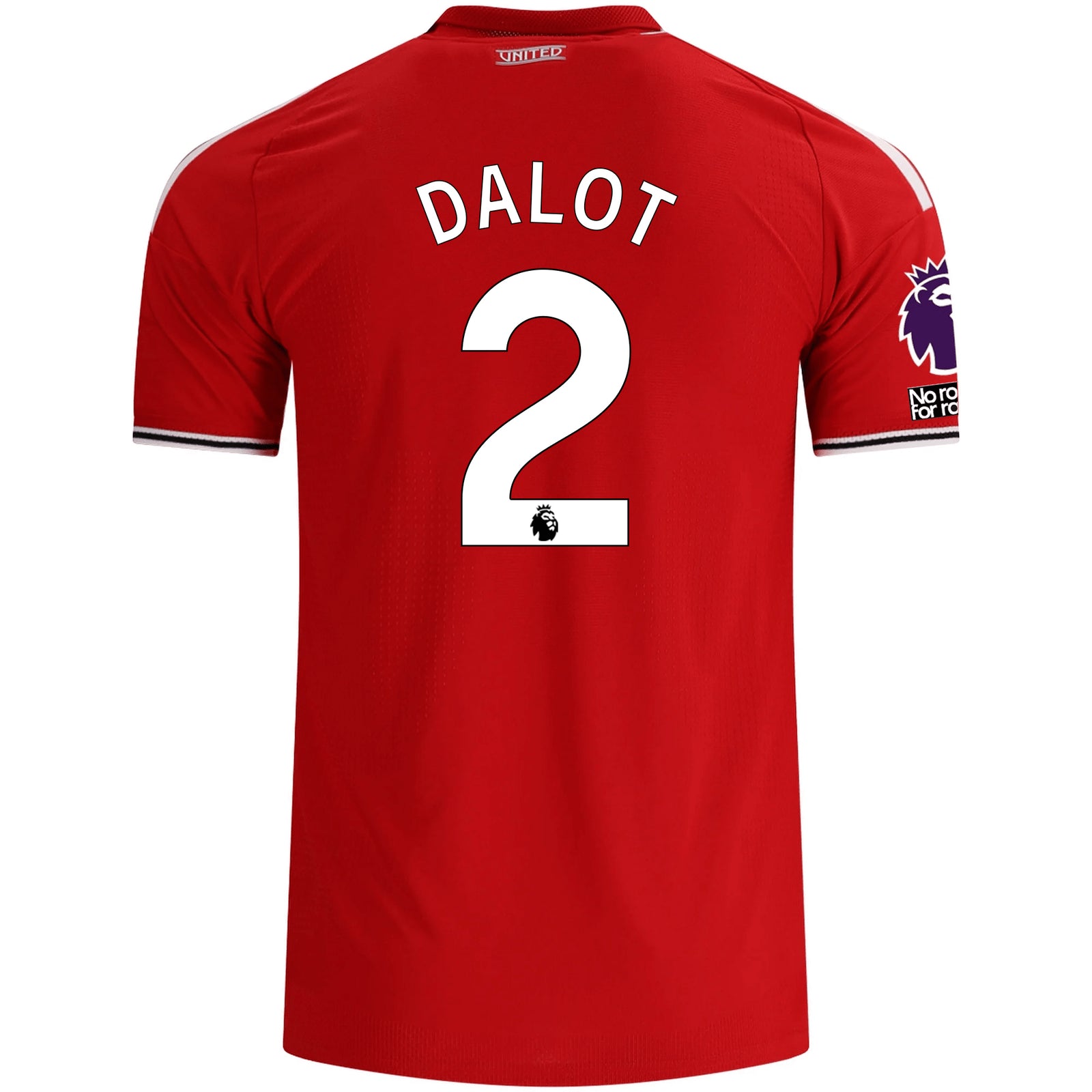 adidas Manchester United Authentic Diogo Dalot Home Jersey w/ EPL + No Room For Racism Patches 26/27 (Red)