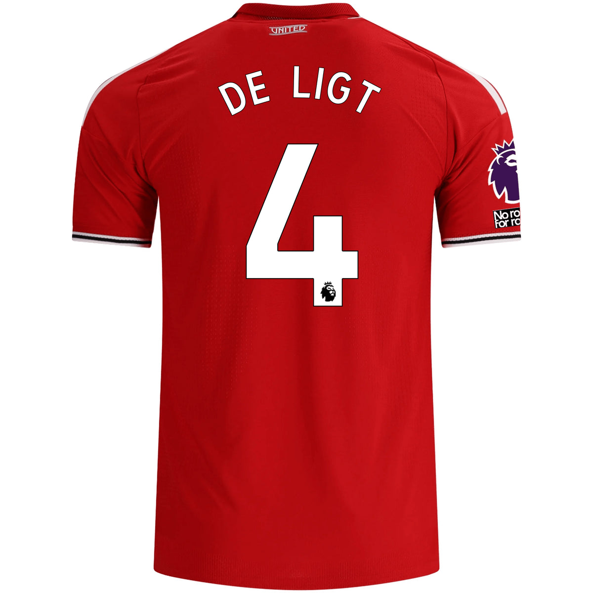 adidas Manchester United Authentic Matthijs de Ligt Home Jersey w/ EPL + No Room For Racism Patches 26/27 (Red)