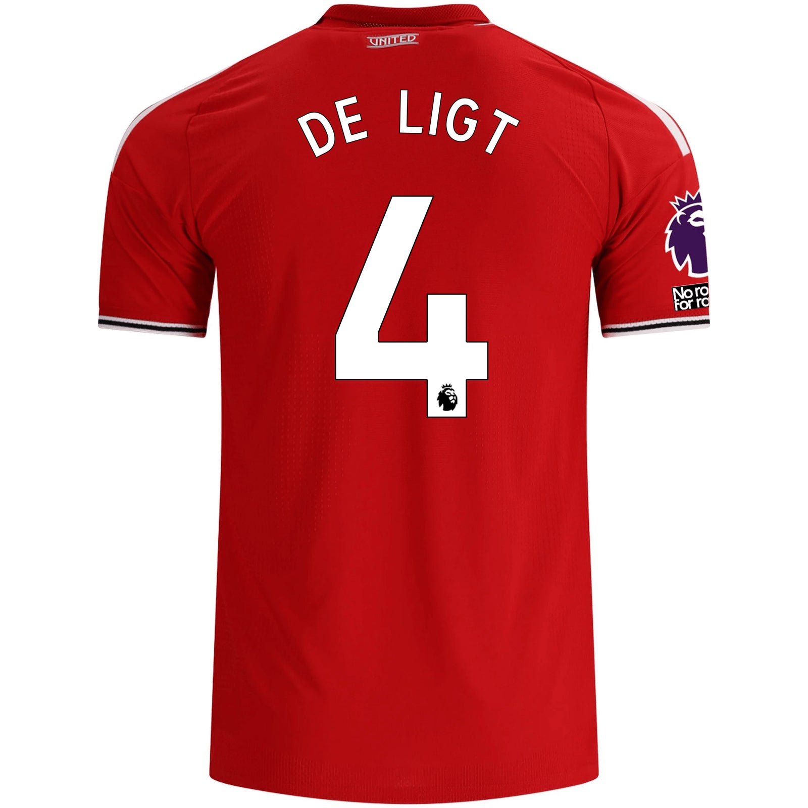 adidas Manchester United Authentic Matthijs de Ligt Home Jersey w/ EPL + No Room For Racism Patches 26/27 (Red)