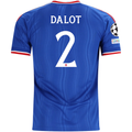 adidas Mens Manchester United Diogo Dalot Away Jersey w/ Champions League Patches 26/27 (Blue)