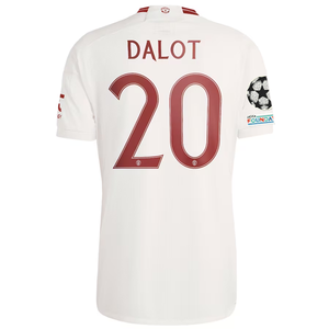 adidas Manchester United Diogo Dalot Third Jersey w/ Champions League Patches 23/24 (Cloud White/Red)