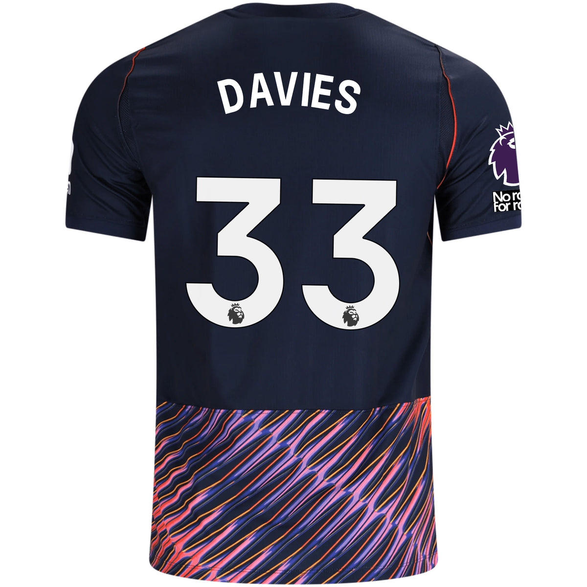 Nike Mens Tottenham Hotspur Ben Davies Away Jersey w/ EPL + No Room For Racism Patches 26/27 (Obsidan/White)