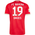 adidas Mens Bayern Munich Alphonso Davies Home Jersey w/ Bundesliga Champion Patch 26/27 (Red)