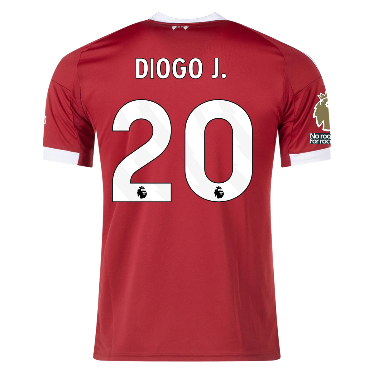 adidas Diogo Jota Men&#39;s Liverpool Home Jersey 25/26 w/ NRFR + EPL Champions Patch (Strawberry Red)