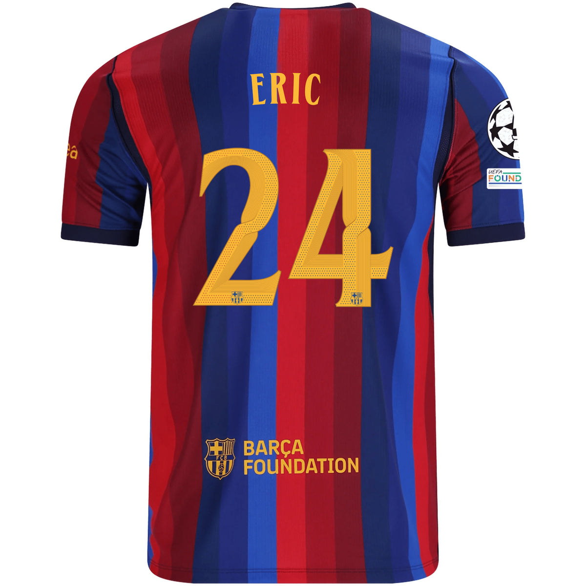 Nike Mens FC Barcelona Eric García Home Jersey w/ Champions League Patches 26/27 (Deep Garnet/Blue Void)