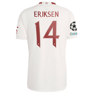 adidas Manchester United Christian Eriksen Third Jersey w/ Champions League Patches 23/24 (Cloud White/Red)