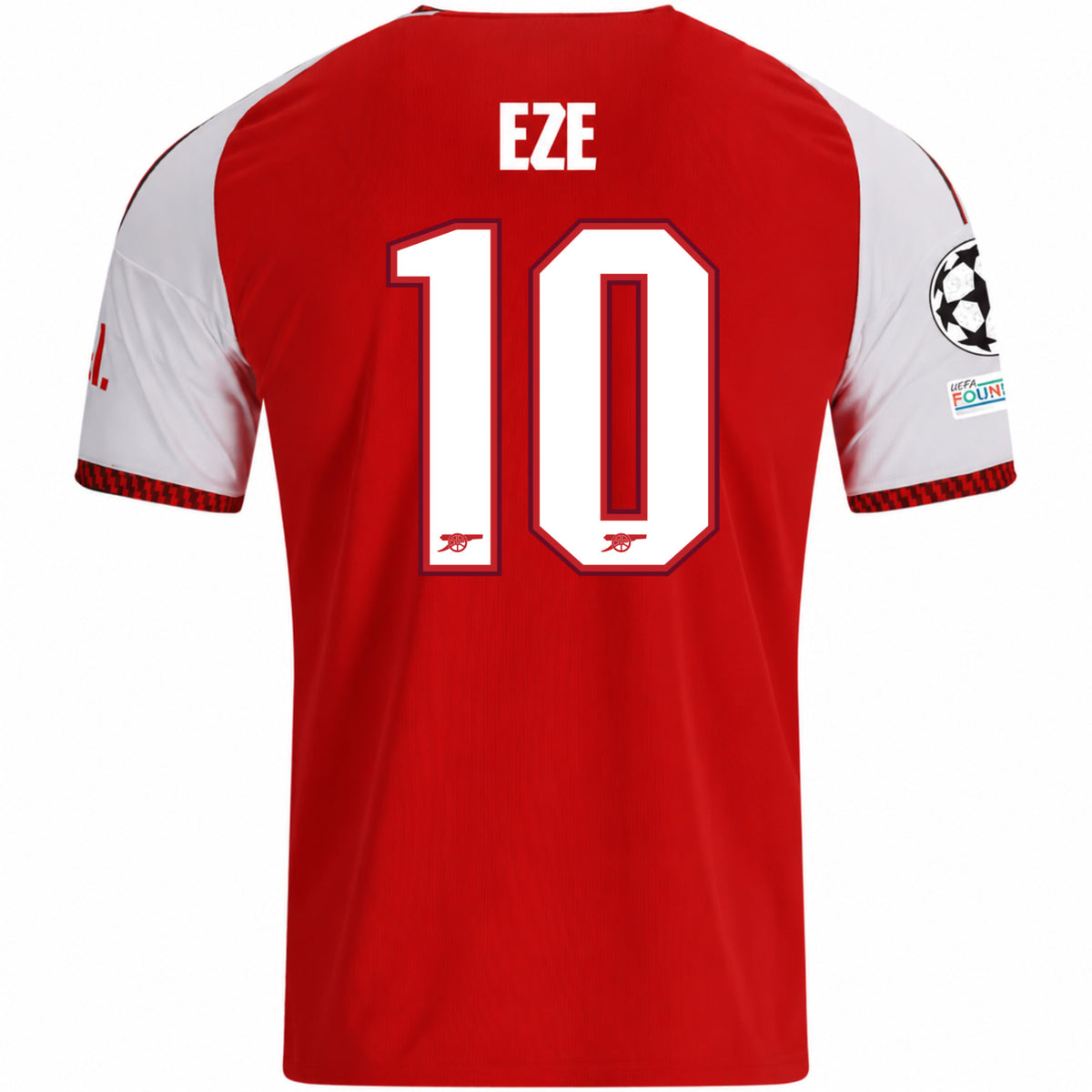 adidas Mens Arsenal Eberechi Eze Home Jersey w/ Champions League Patches 26/27 (Red)