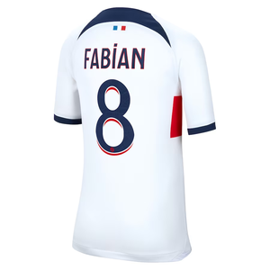 Nike Youth Paris Saint-Germain Fabian Away Jersey 23/24 (White/Midnight Navy)
