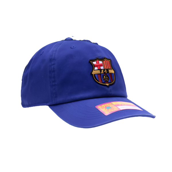 Fan Ink Barcelona Classic Adjustable Hat (Blue) - SOCCERWEARHOUSE.COM