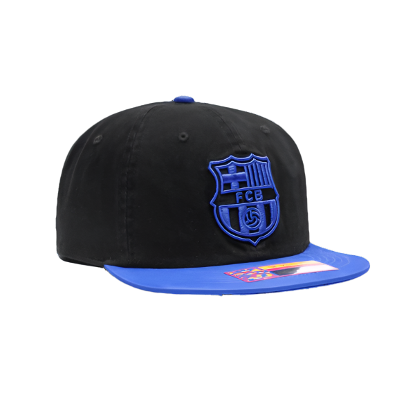 Fan Ink Barcelona Wander Snapback Adjustable Hat (Black/Blue)