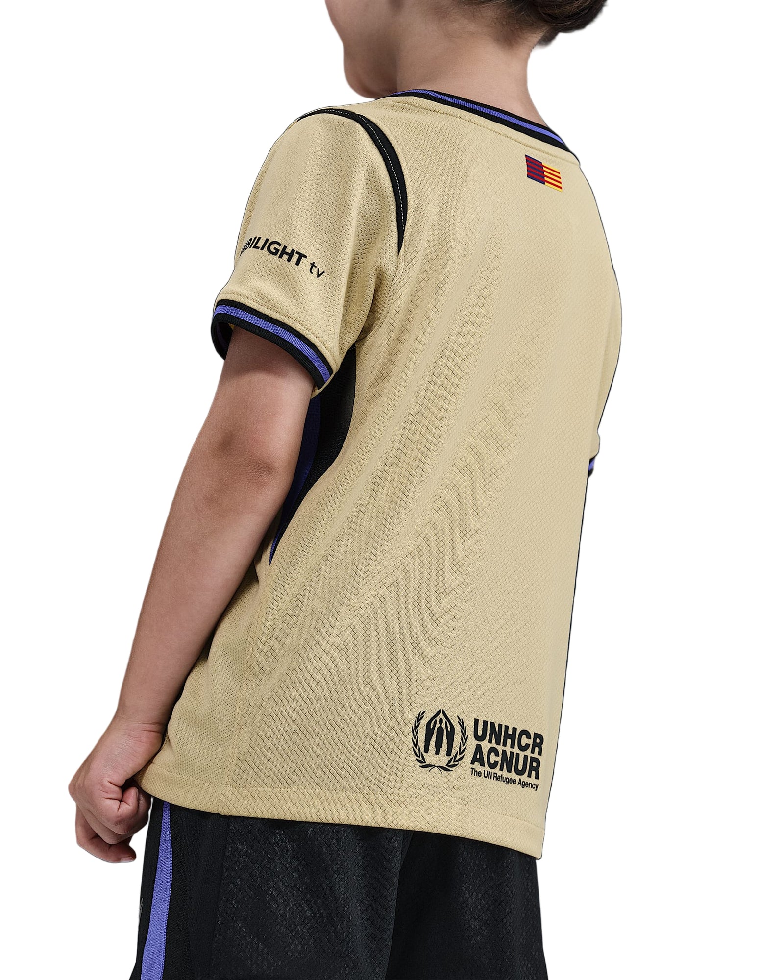 Nike Youth Kobe x FC Barcelona 25/26 Little Kids 3-Piece Away Kit (Team Gold/Persian Violet/Black)