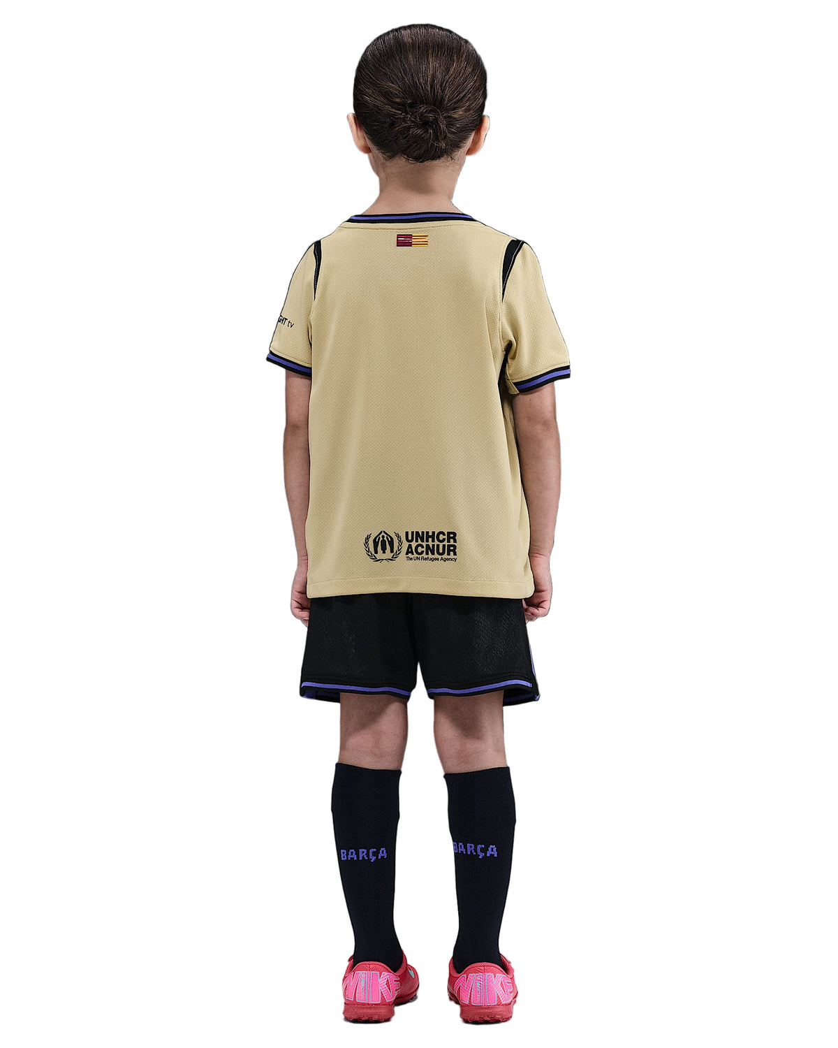 Nike Youth Kobe x FC Barcelona 25/26 Little Kids 3-Piece Away Kit (Team Gold/Persian Violet/Black)