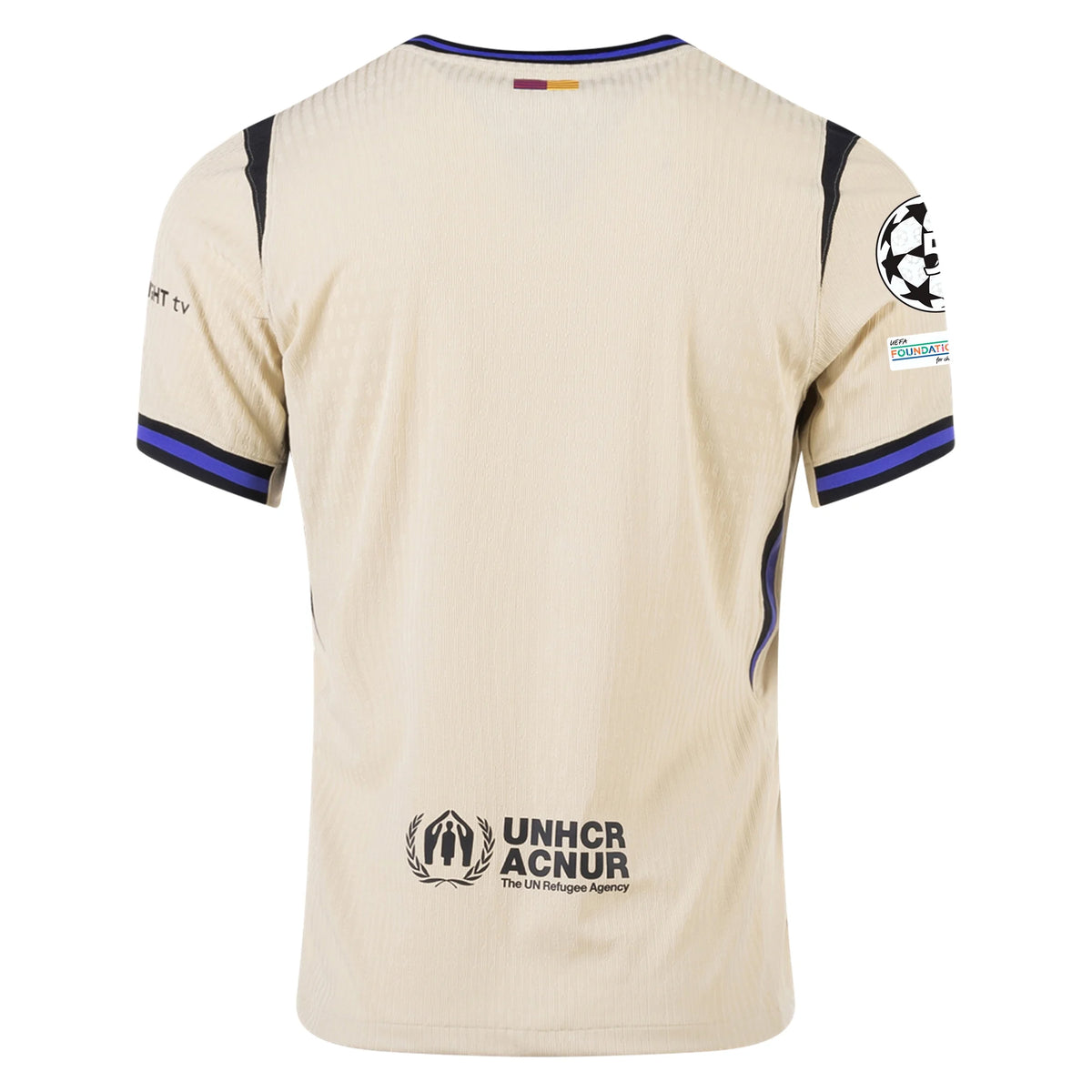 Nike Men's FC Barcelona Authentic Away Jersey w/ Champions League Patches (Team Gold/Persian Violet/Black)