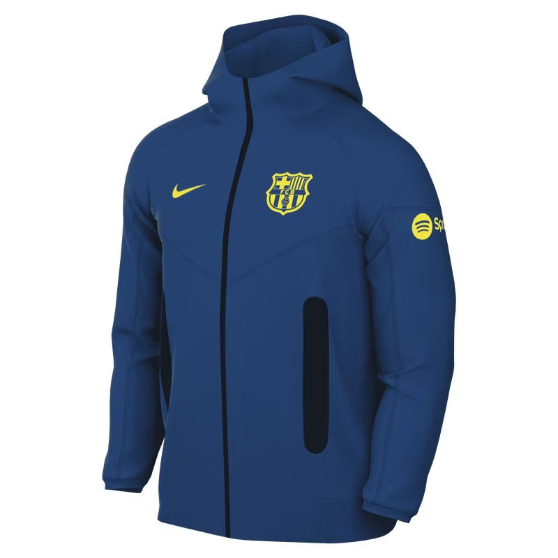 Nike FC Barcelona 25/26 Tech Fleece Special Edition Full Zip Hoodie (Gym Blue/Opti Yellow)