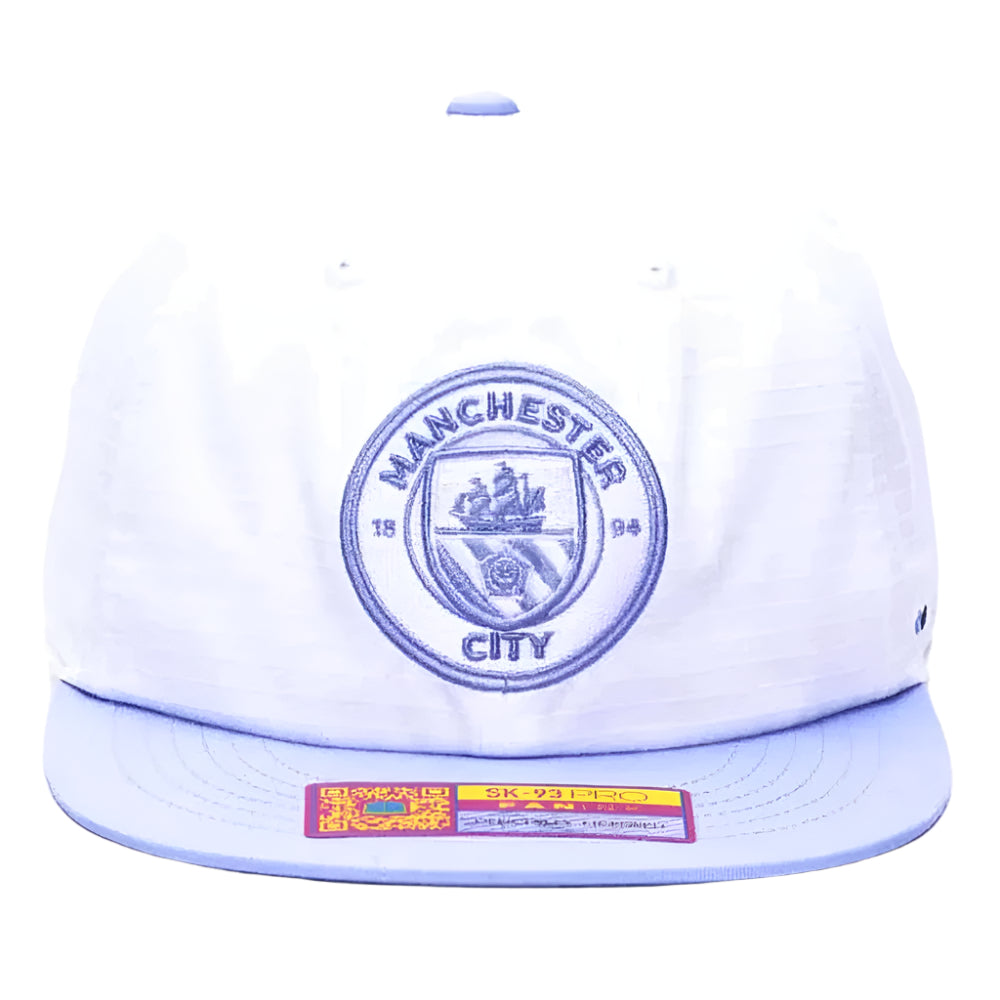 Fan Ink Manchester City Swingman Wax Snapback Hat (White/Light Blue)