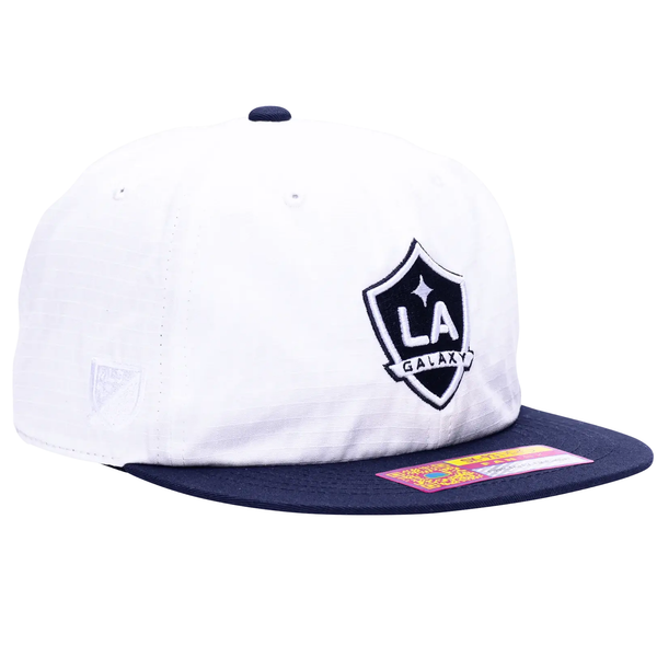 Fan Ink LA Galaxy Swingman Wax Snapback Hat (White/Navy) Soccer