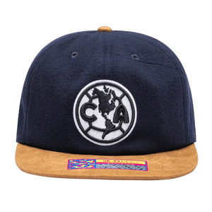 Fan Ink Club America Lafayette Snapback Hat (Navy/Brown)