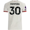 adidas Mens Liverpool Jeremie Frimpong Authentic Away Jersey w/ EPL + No Room For Racsim Patches 26/27 (White)