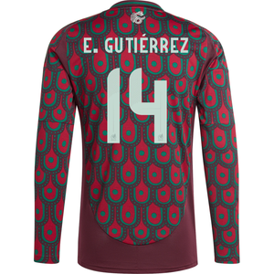 adidas Mens Mexico Erick Gutiérrez Home Long Sleeve Jersey 24/25 (Multicolor)