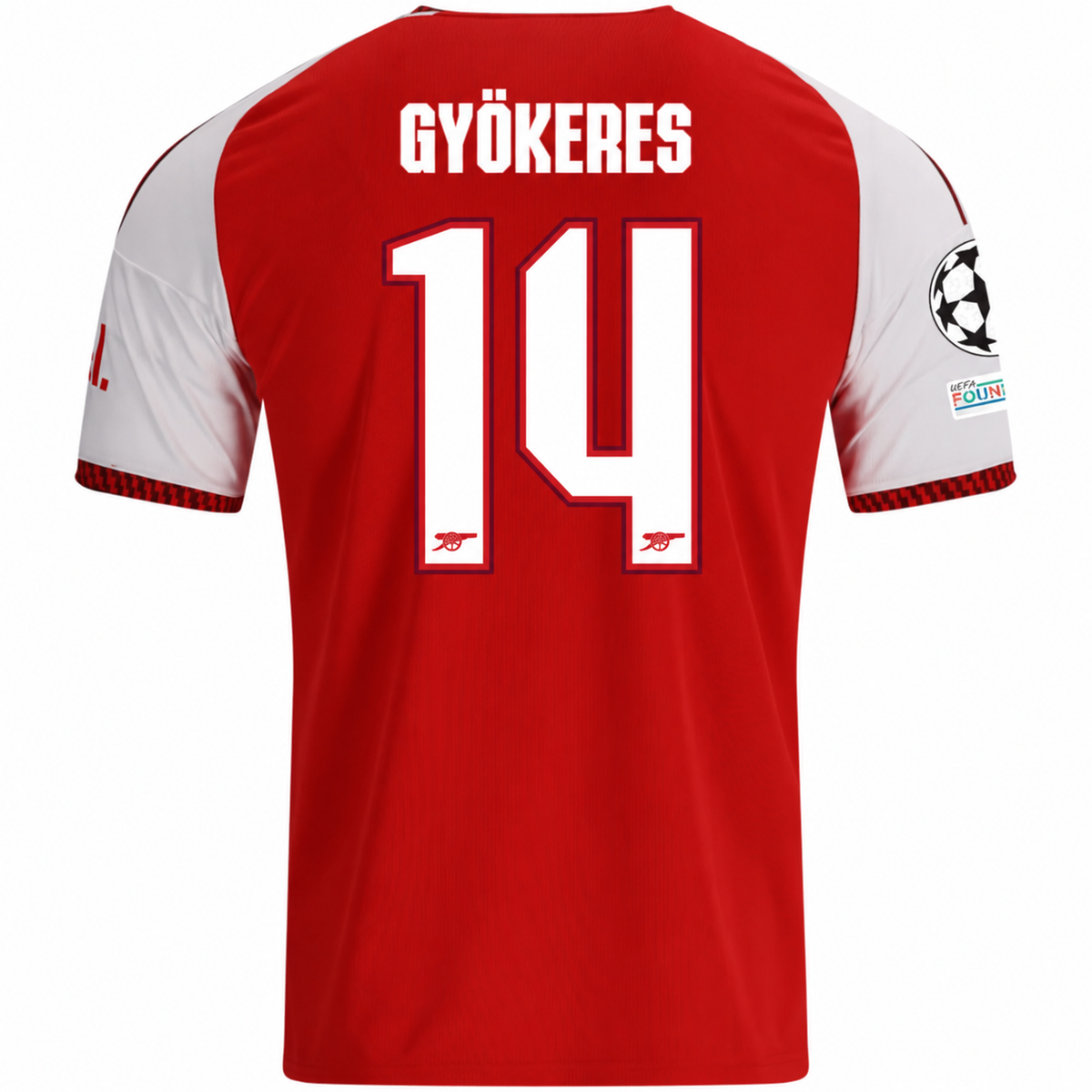 adidas Mens Arsenal Viktor Gyökeres Home Jersey w/ Champions League Patches 26/27 (Red)