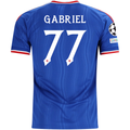 adidas Mens Manchester United JJ Gabriel Away Jersey w/ Champions League Patches 26/27 (Blue)