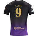 Nike Mens Barcelona Gabriel Jesus Away Jersey w/ Champions League Patches 26/27 (Purple/Metallic Gold)