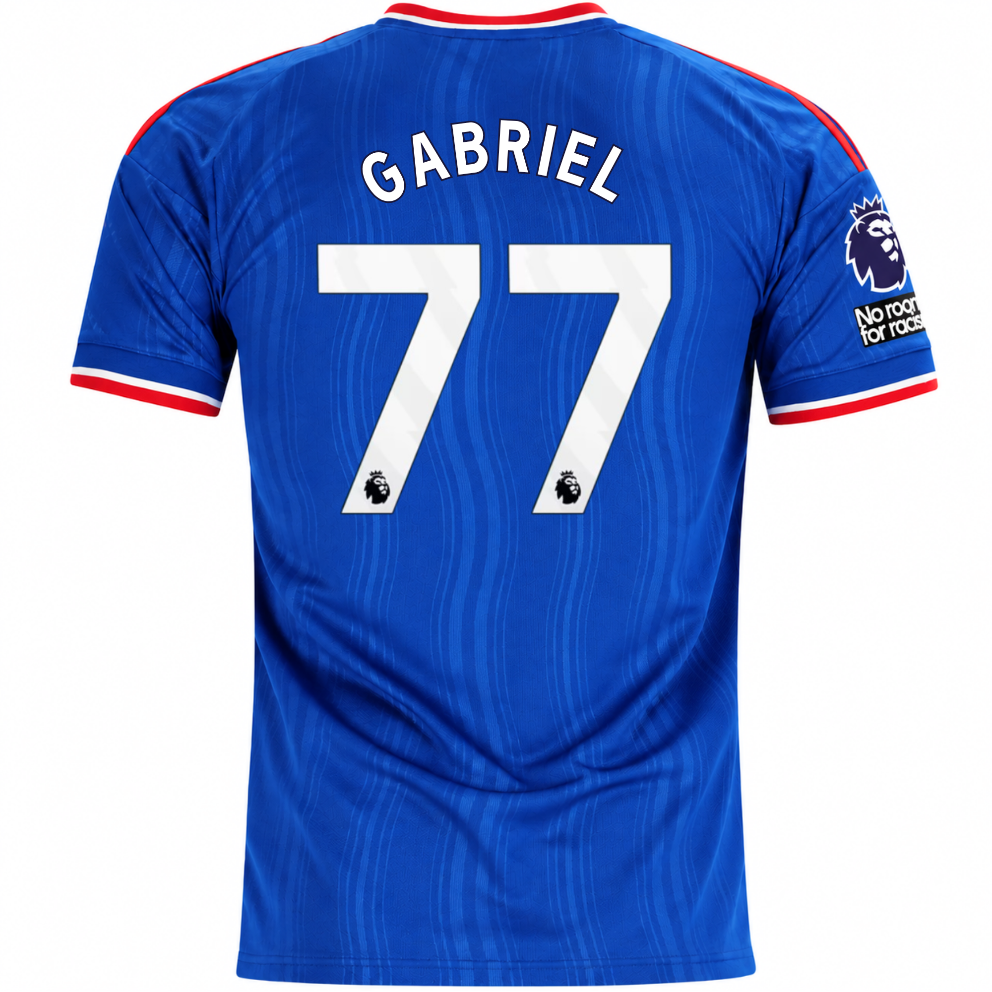 adidas Mens Manchester United JJ Gabriel Away Jersey w/ EPL + No Room For Racism Patches 26/27 (Blue)