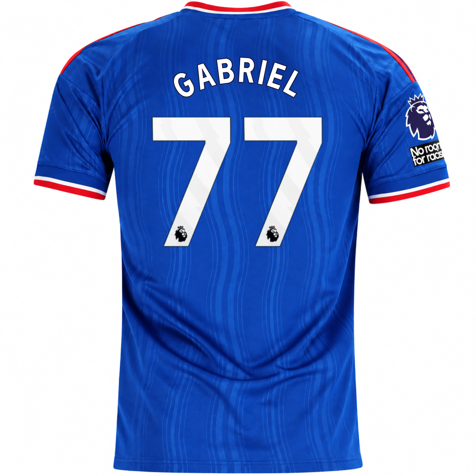 adidas Mens Manchester United JJ Gabriel Away Jersey w/ EPL + No Room For Racism Patches 26/27 (Blue)