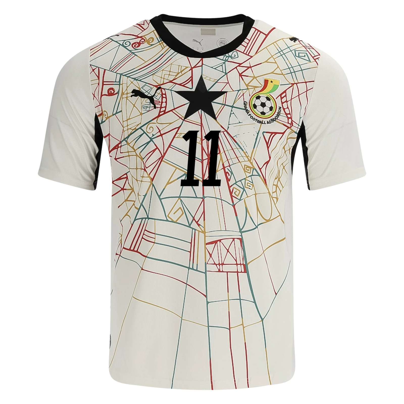 Puma Mens Ghana Antoine Semenyo Home Stadium Jersey 2026 (White/Multi)