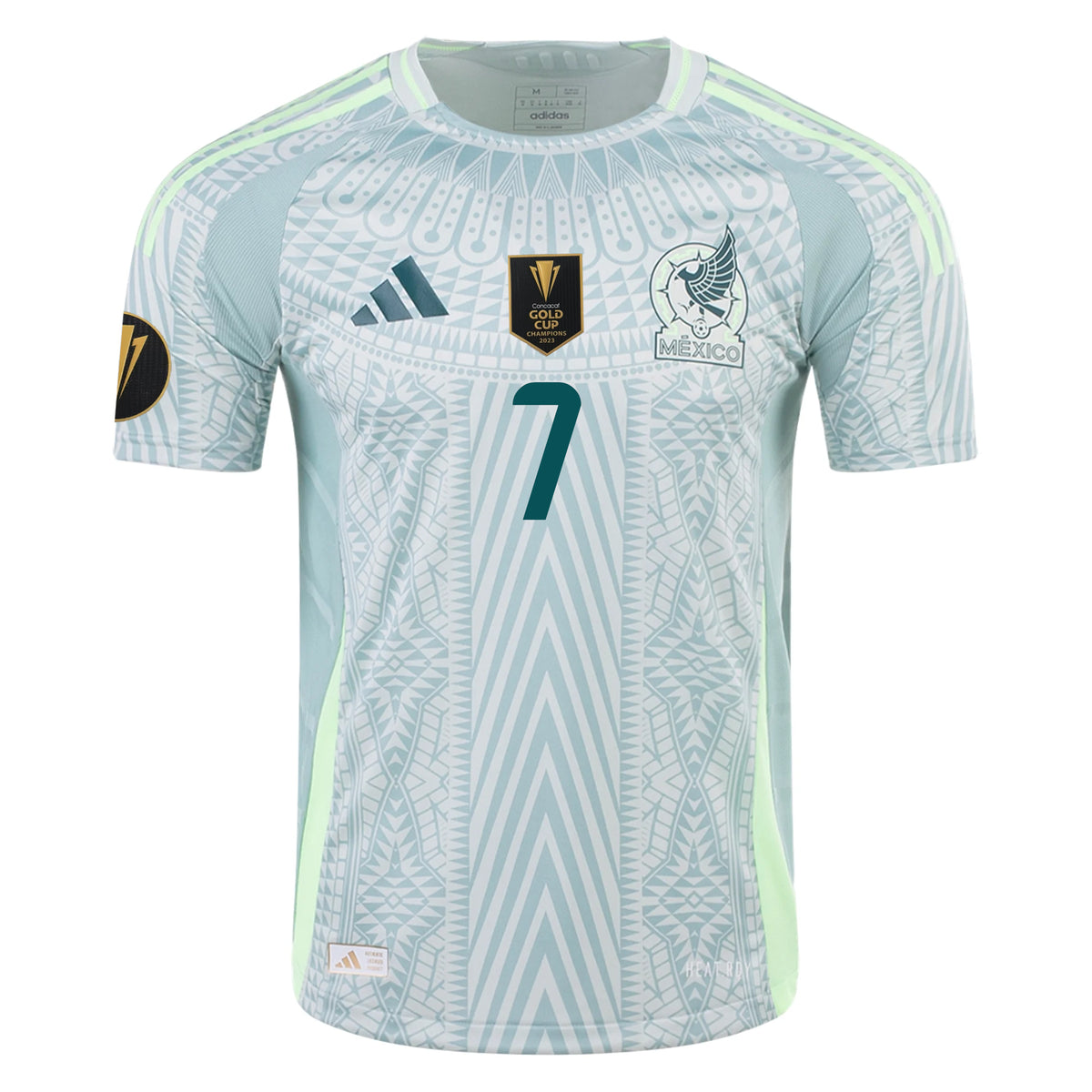 adidas Gilberto Mora Mexico Authentic Away Jersey 24/25 w/ Gold Cup 2025 Patches (Linen Green)