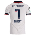 adidas Mens Bayern Munich Serge Gnabry Away Jersey w/ Champions League Patches 26/27 (White)