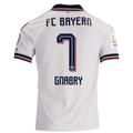 adidas Mens Bayern Munich Serge Gnabry Away Jersey w/ Bundesliga Champion Patch 26/27 (White)